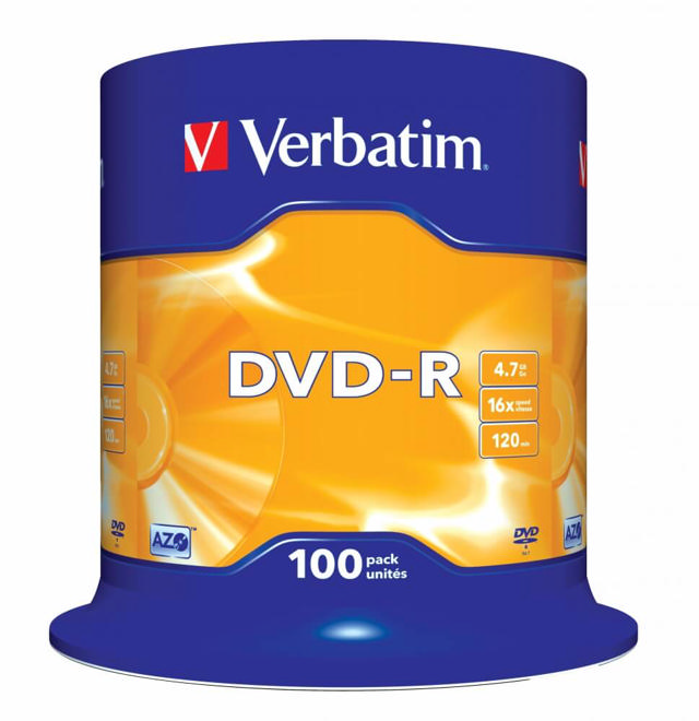 VERBATIM DVD-R SPINDLE 100PCS