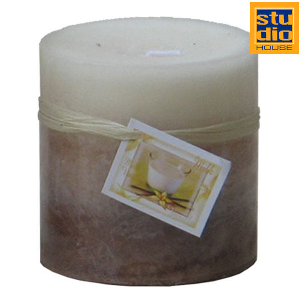 STUDIO HOUSE WIN CANDLE BROWN 3COLOUR 6.8X9.5CM (VANILLA)