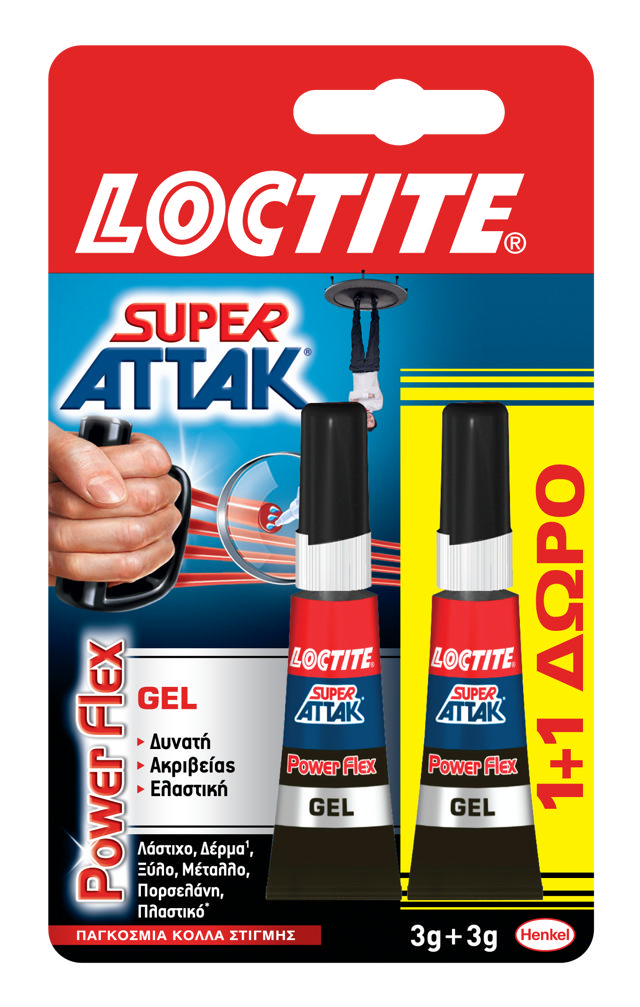 LOCTITE SUPER ATTACK FLEX GEL ΚΥΑΝΟΑΚΡΥΛΙΚΗ ΚΟΛΛΑ ΣΤΙΓΜΗΣ 2X3GR