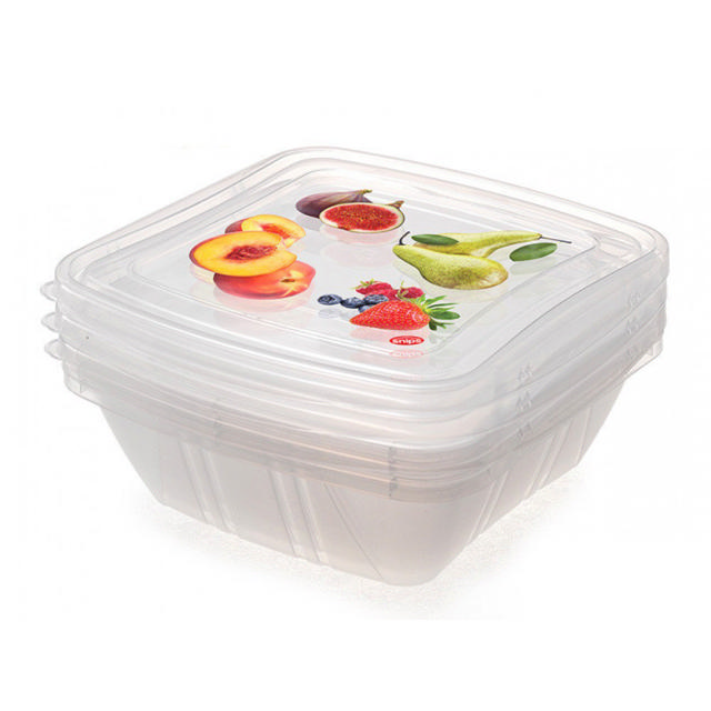 SNIPS FRESH CONTAINER SQUARE 0.5LTR 3PC