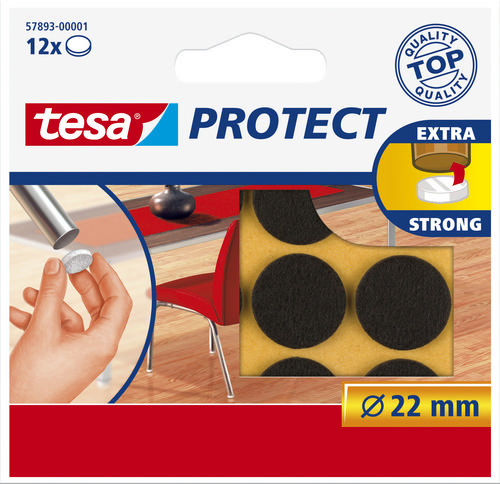 TESA 12PCS FELTS 22mm BROWN