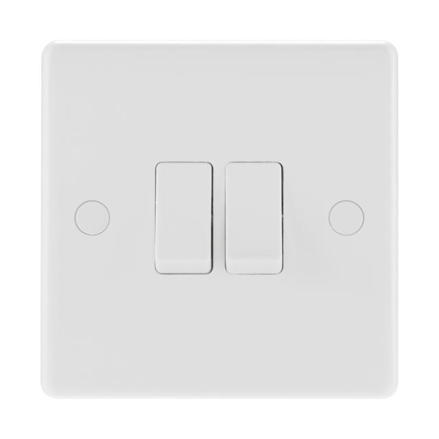 BG NEXUS 842-01 DOUBLE LIGHT SWITCH 2 GANG 2 WAY 10AX