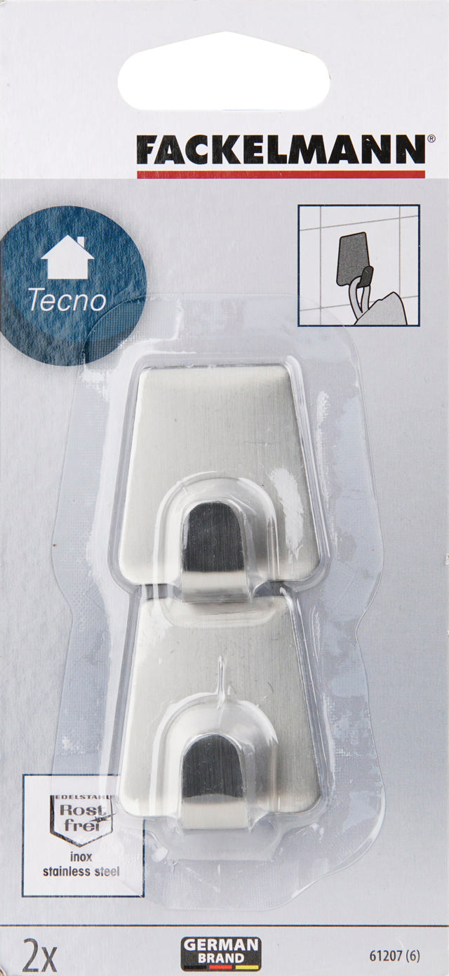 FACKELMANN TECNO HOOK 2PCS STAINLESS STEEL