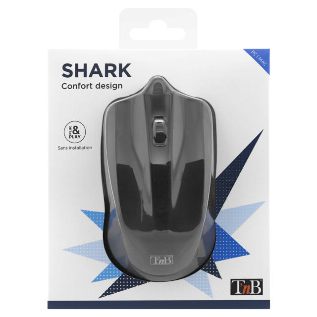 TNB SHARK WIRED OPTICAL MOUSE BLACK