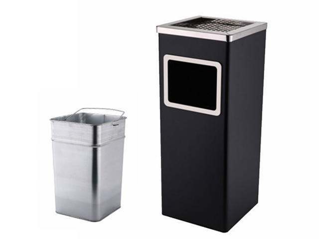 HOMESTAR SQUARE METAL ASH BIN 24X24X62CM