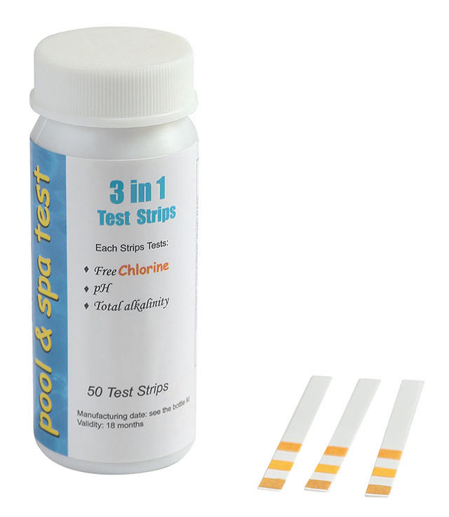 3 WAY TEST STRIPS FREE CHLORIN