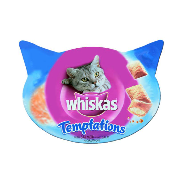 WHISKAS TEMPTATIONS CAT TREATS SALMON 60G