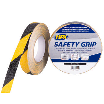 HPX SAFETY GRIP TAPE 25MMX18M BLACK /YELLOW