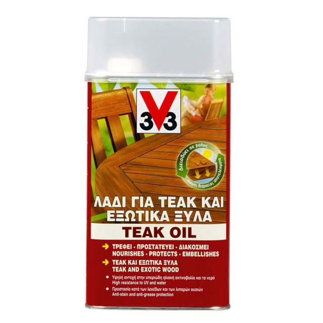 V33 TEAK OIL ΛΑΔΙ ΓΙΑ ΤΕΑΚ & ΦΥΣΙΚΑ ΞΥΛΑ