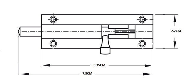 DOOR BOLTS BRASS 2 1/2