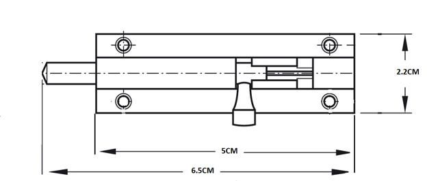 DOOR BOLTS NICKEL 2