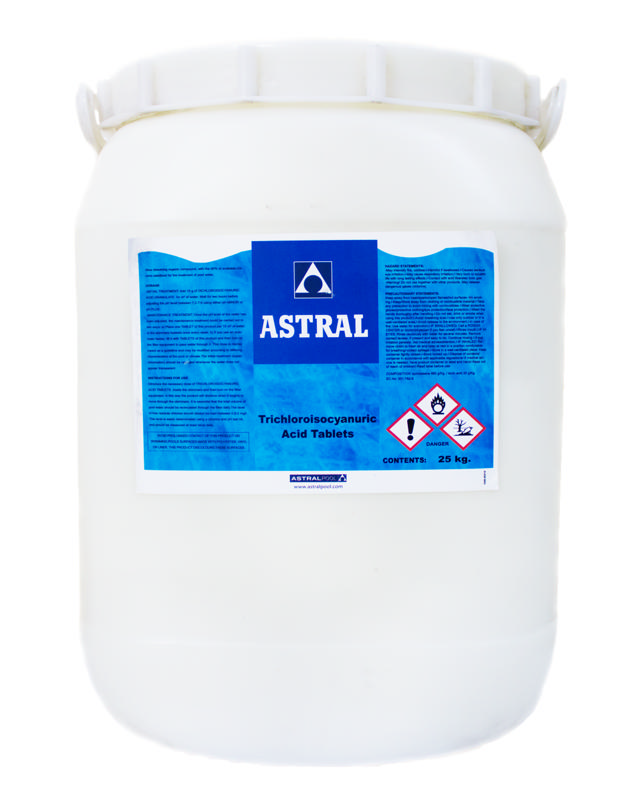 ASTRALPOOL TRICHLORO 90% TABLETS 25KG