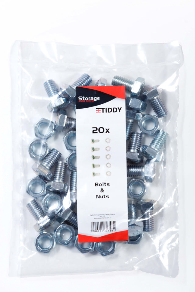 TIDDY SET OF BOLTS & NUTS M8 20PCS 