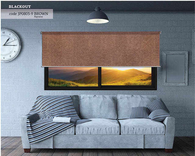 ROLLER BLIND BLACKOUT BROWN REPUSSE 170X160CM