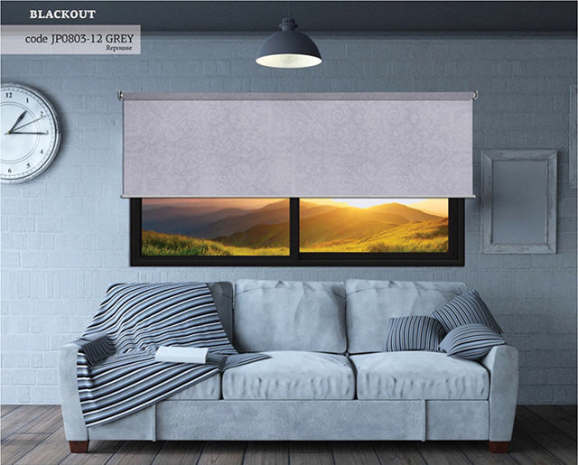 ROLLER BLIND BLACKOUT GRAY REPUSSE 150X160CM