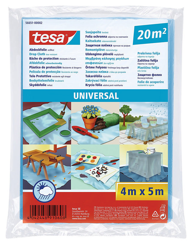 TESA DROP CLOTH UNIVERSAL 4Mx5M 7μm 20۟m²