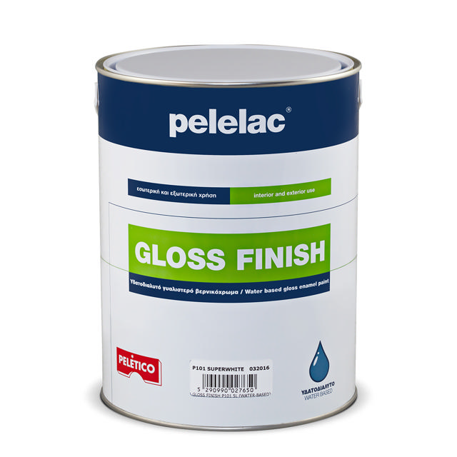 PELELAC® GLOSS FINISH SUPERWHITE P101 5L ΥΔΑΤΟΔΙΑΛΥΤΟ ΧΡΩΜΑ