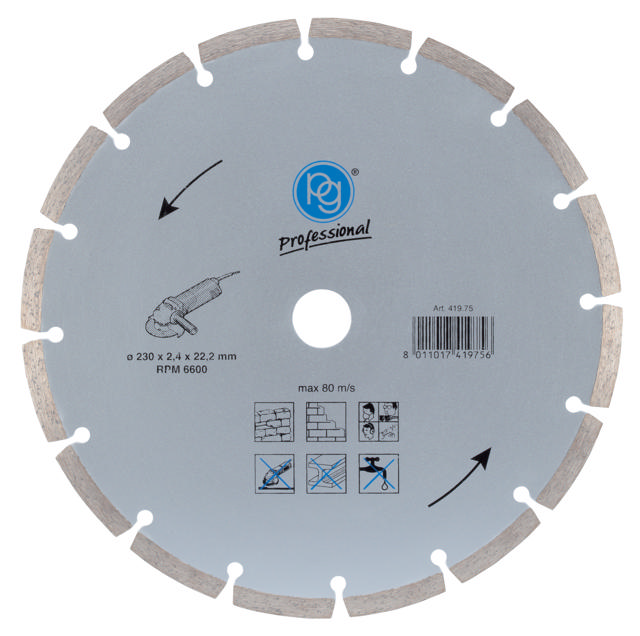 PG SEGMENTED DIAMOND DISC 230mm