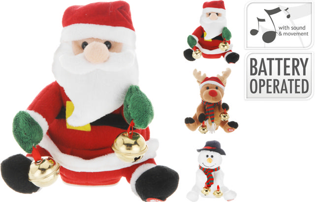 PLUSH XMAS FIGURE 18CM WITH BE