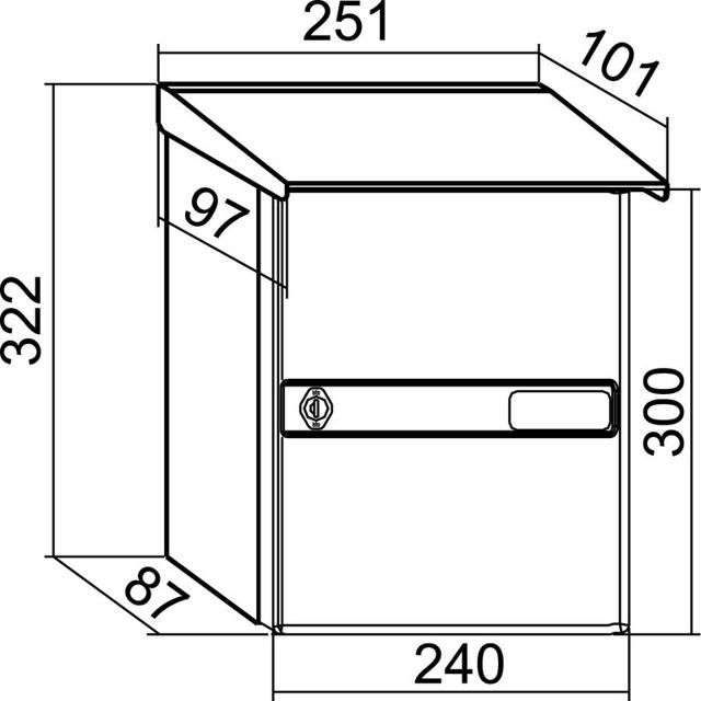 BTV MAIL BOX COLONIA BLACK 240X300X101MM