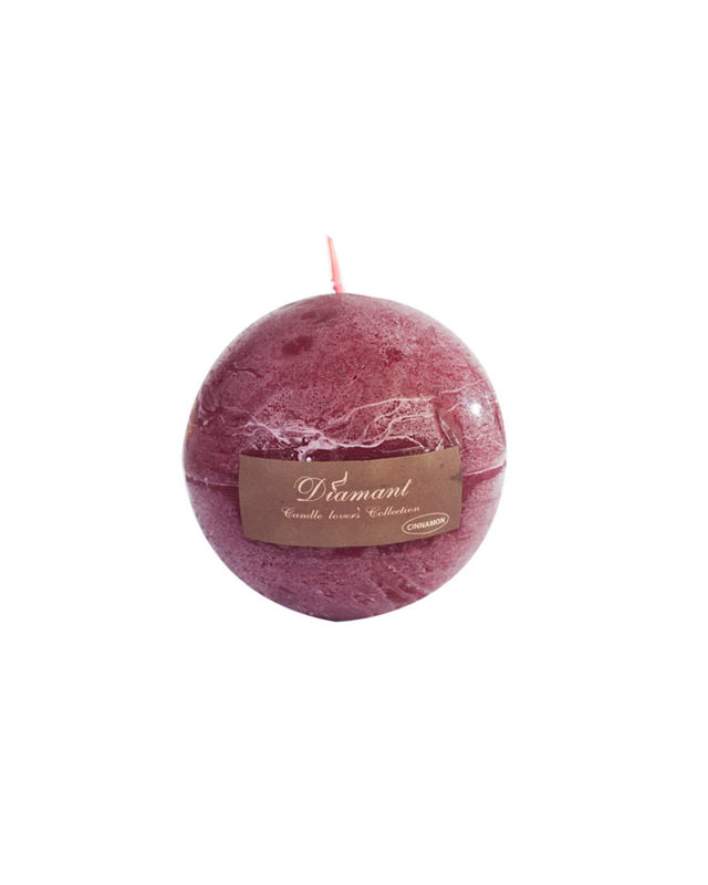 LIFESTYLE CANDLE BALL 9CM BURGUNDY