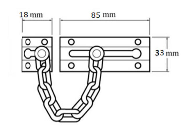 DOOR CHAIN NICKEL MAT