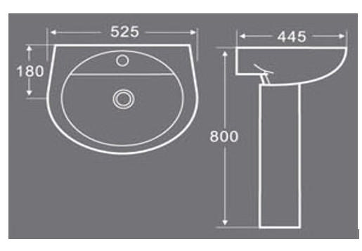 LIFA NOVO WASH BASIN W/ PEDESTAL