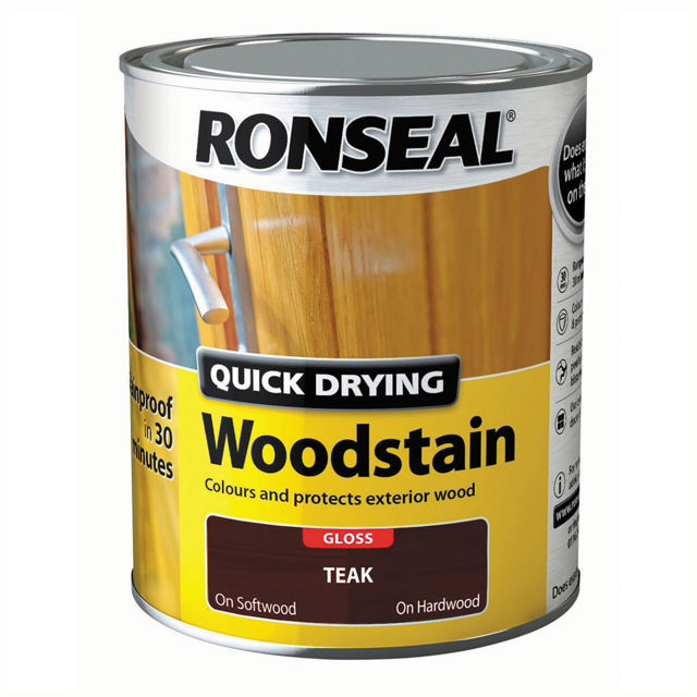 RONSEAL® QUICK DRYING WOODSTAIN - GLOSS MAHOGANY 0.75L