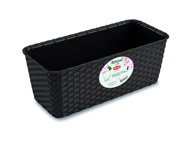 STEFANPLAST NATURAL FLOWER BOX 30CM ANTHRACITE