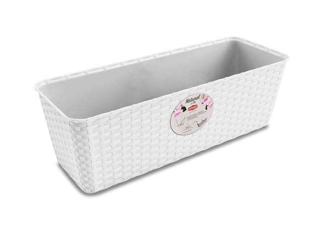 STEFANPLAST NATURAL FLOWER BOX 50CM WHITE