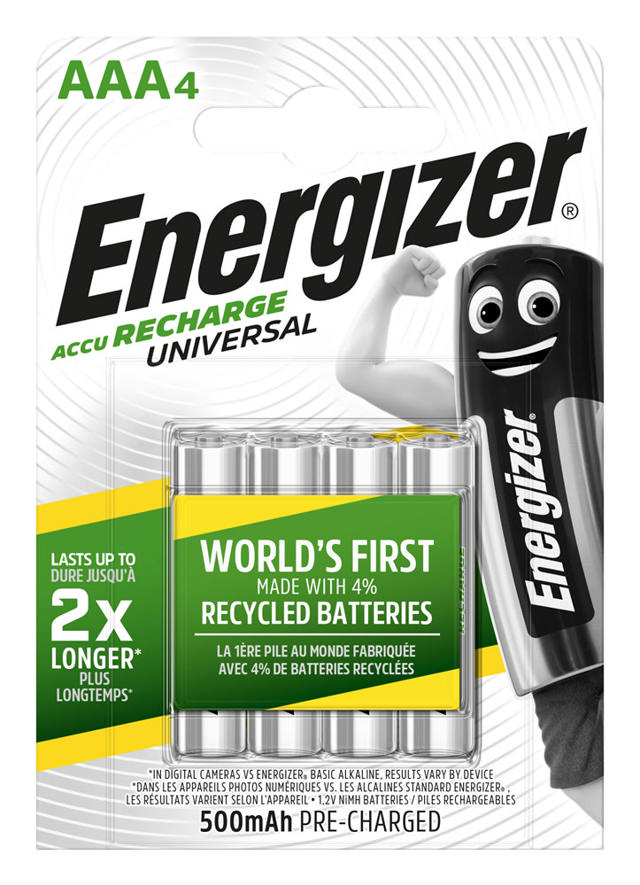 ENERGIZER RECHARGE UNIVERSAL ΑAA ΕΠΑΝΑΦΟΡΤΙΖΟΜΕΝΕΣ ΜΠΑΤΑΡΙΕΣ 4 ΤΕΜ