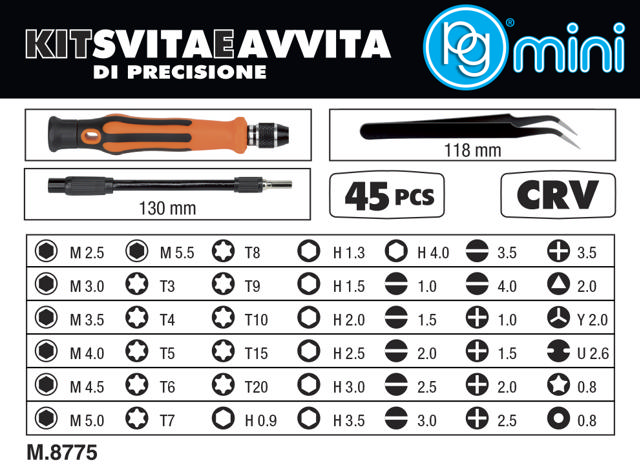 PG TOOL 45PCS SET ΜΥΤΕΣ & ΚΑΤΣΑΒΙΔΙ