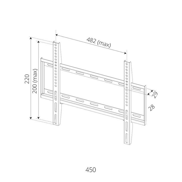 SIH FIXED TV BRACKET UP TO 65''/40KG