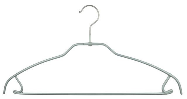 MAWA CLOTHES HANGER SILHOUETTE L WITH BAR SILVER 2PCS