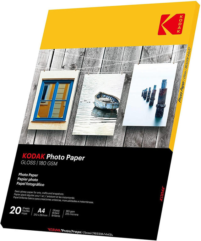 KODAK A4 GLOSSY PHOTO PAPER 180GR 20 SHEETS