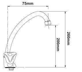 RAVELLI LONG KITCHEN WALL MIXER