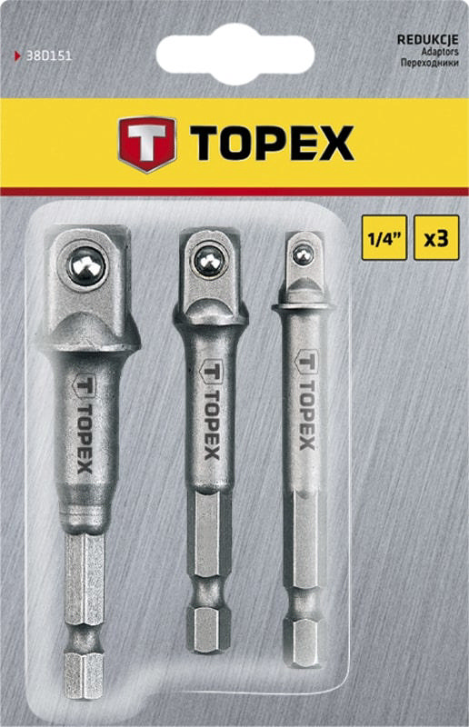 TOPEX 3PCS ΑΝΤΑΠΤΟΡΕΣ 1/4, 3/8, 1/2