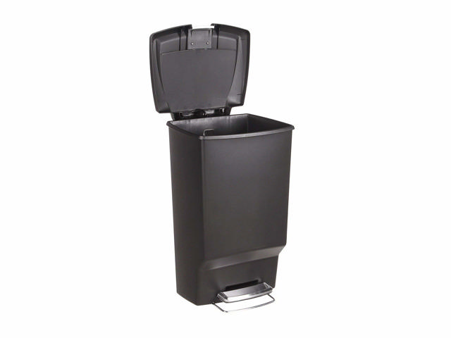 SIMPLEHUMAN RECTANGULAR PLASTIC PEDAL BIN BLACK 45L