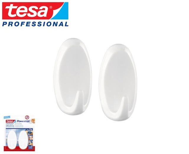 TESA OVAL HOOKS 2PCS  WHITE