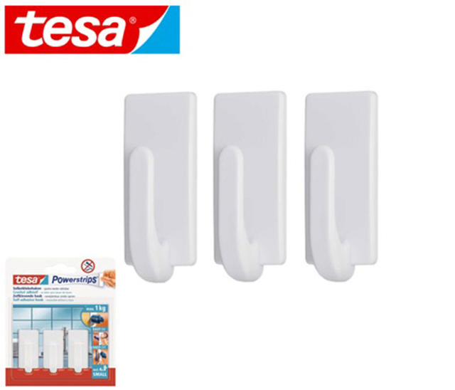 TESA  CLASSIC HOOKS 3PCS - WHITE