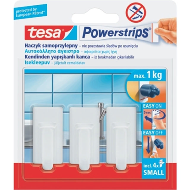 TESA  CLASSIC HOOKS 3PCS - WHITE