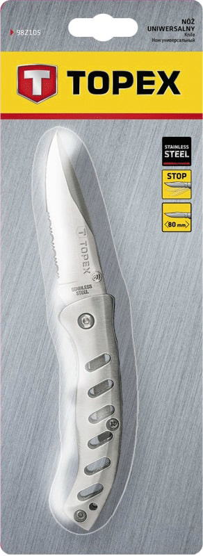 TOPEX POCKET KNIFE 80MM S/S