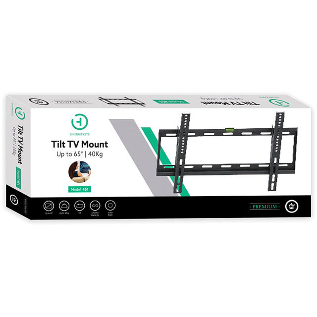 SIH TILTED TV MOUNT UP TO 65''/40KG