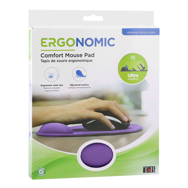 ERGONOMIC MOUSE PAD WITH GEL WRIST REST