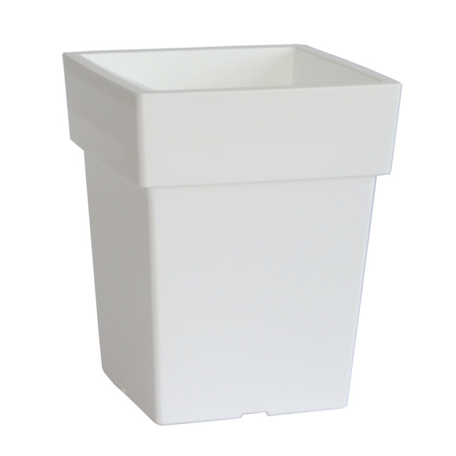 VIOMES LINEA SQUARE FLOWERPOT LOW 33X33X42CM 30LTR WHITE