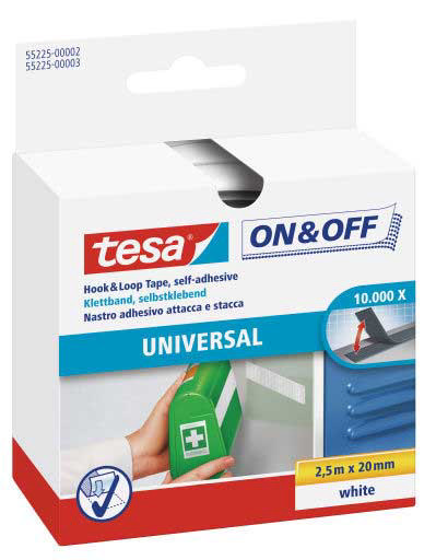 TESA ON&OFF VELCRO ΤΑΙΝΙA 2.5mx20mm ΛΕΥΚΗ