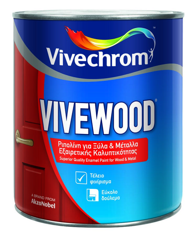 VIVECHROM ΛΕΥΚΟ 30GLOSS VIVEWOOD ΡΙΠΟΛΙΝΗ ΓΙΑ ΞΥΛΑ ΚΑΙ ΜΕΤΑΛΛΑ 2.5L