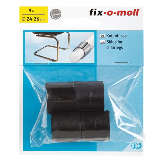 FIX SKIDS ROUND FEET CHAIRLESS 4 BLACK