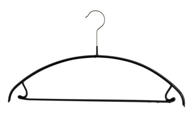 MAWA CLOTHES HANGER WITH BAR BLACK 2PCS