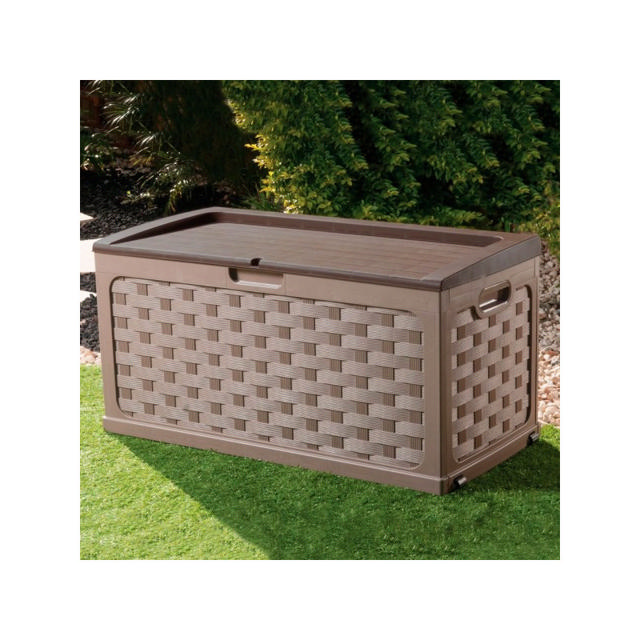 STARPLAST ΠΛΑΣΤΙΚΟ ΚΟΥΤΙ ΑΠΟΘΗΚΕΥΣΗΣ ΜΕ ΟΨΗ RATTAN 115X58X56CM 335L MOCCA